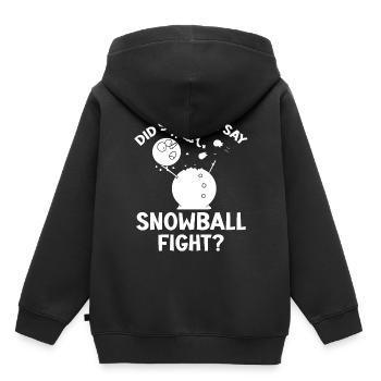 Snowball Fight - Did Someone Say Snowball Fight - Kinder Premium Organic Hoodie - Schwarz - Hinten - AI Model Kid Male (0cm)