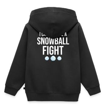 Snowball Fight - I Can't I Have A Snowball Fight - Kinder Premium Organic Hoodie - Schwarz - Hinten - AI Model Kid Male (0cm)