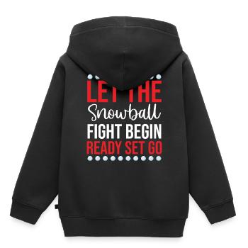 Snowball Fight - Let The Snowball Fight Begin Read - Kinder Premium Organic Hoodie - Schwarz - Hinten - AI Model Kid Male (0cm)