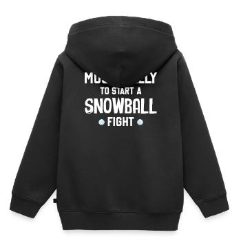 Snowball Fight - Most Likely To Start A Snowball F - Kinder Premium Organic Hoodie - Schwarz - Hinten - AI Model Kid Male (0cm)