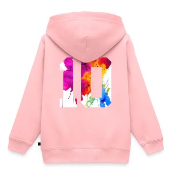 NUMMER 10 JAHRE ALT 10. GEBURTSTAG - Kinder Premium Organic Hoodie - Rosa - Hinten - AI Model Kid Female (0cm)