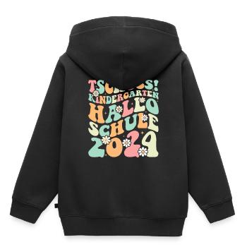 Sorties de la maternelle 2024 - Sweat Premium à capuche enfant bio - noir - Dos - AI Model Kid Male (0cm)