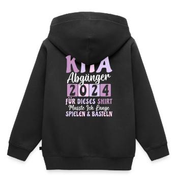 Pour cette chemise, j’ai dû jouer et bricoler pendant longtemps - Sweat Premium à capuche enfant bio - noir - Dos - AI Model Kid Male (0cm)