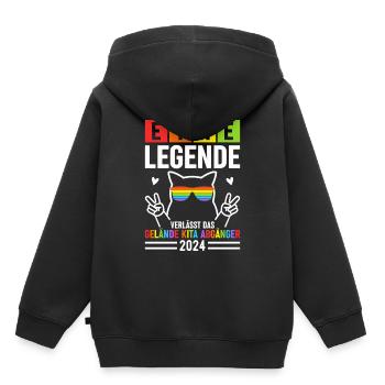 Une légende quitte le site Kita Absolvent - Sweat Premium à capuche enfant bio - noir - Dos - AI Model Kid Male (0cm)