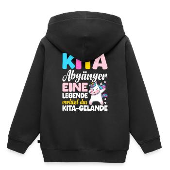 Jardin d’enfants Kita Abgänger 2024 Licorne - Sweat Premium à capuche enfant bio - noir - Dos - AI Model Kid Male (0cm)