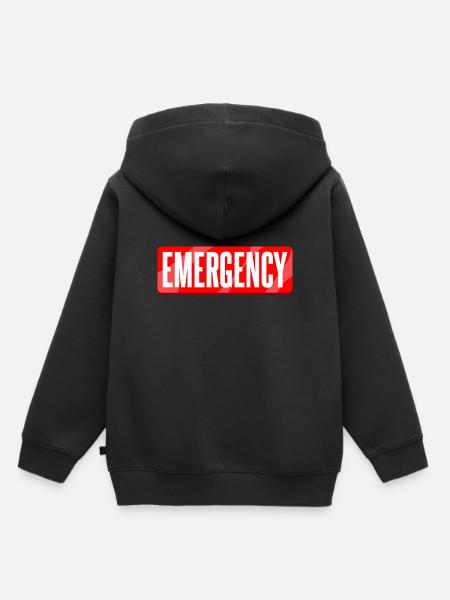 emergenza - Felpa Premium con cappuccio bambino bio - nero