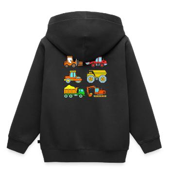 Vehicles on the construction site for children - Kids Premium Organic Hoodie - black - Back - AI Model Kid Male (0cm)