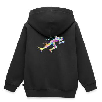 Sprinter track and field sprint runner sport - Kids Premium Organic Hoodie - black - Back - AI Model Kid Male (0cm)