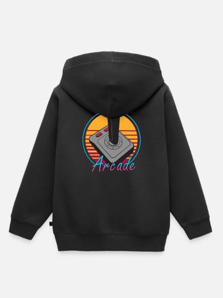 Vintage Retro 80s Gaming Arcade Joystick Video - Kids Premium Organic Hoodie - black