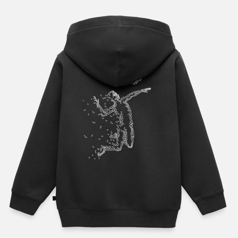 volley-ball - Sweat Premium à capuche enfant bio - noir