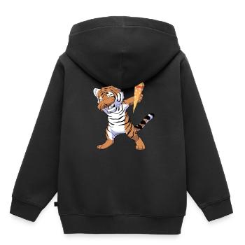 Écolier tamponner - Sweat Premium à capuche enfant bio - noir - Dos - AI Model Kid Male (0cm)