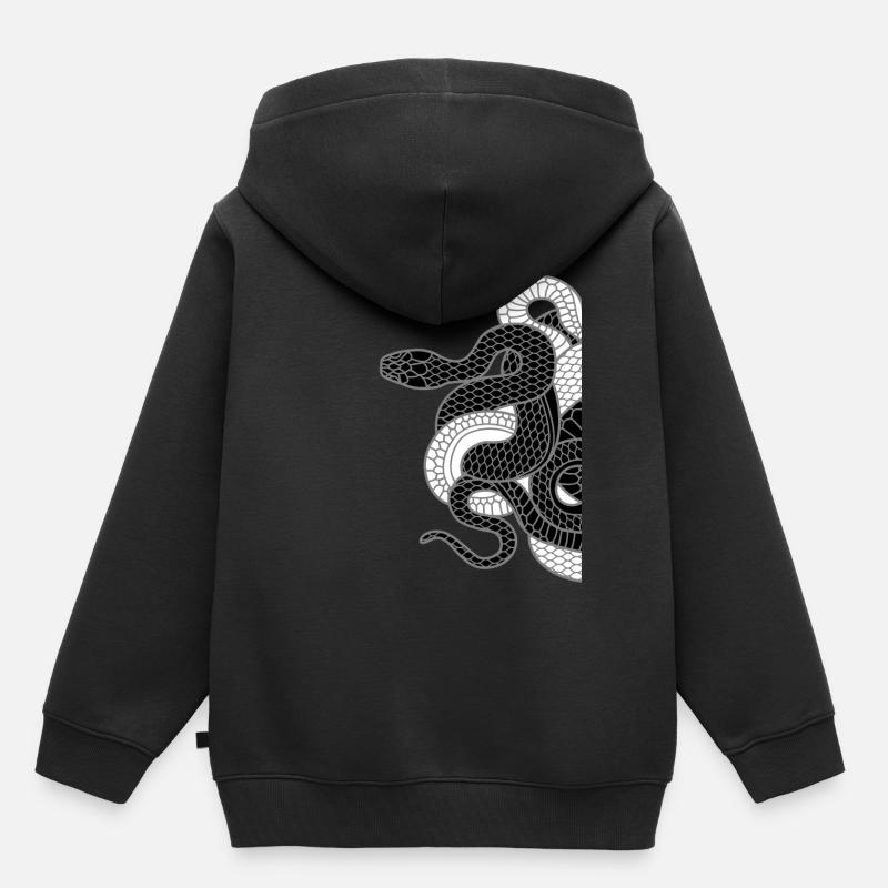 serpents - Sweat Premium à capuche enfant bio - noir