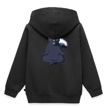 Putois Médite - Sweat Premium à capuche enfant bio - noir - Dos - AI Model Kid Male (0cm)