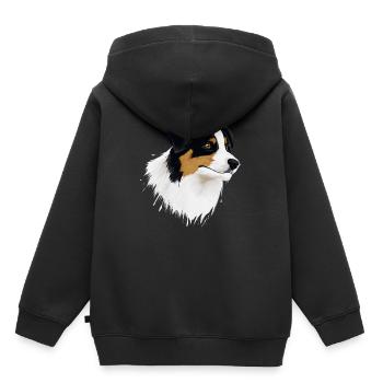 AUSTRALIAN SHEPHERD - Kinder Premium Organic Hoodie - Schwarz - Hinten - AI Model Kid Male (0cm)