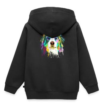 AUSTRALIAN SHEPHERD - Sweat Premium à capuche enfant bio - noir - Dos - AI Model Kid Male (0cm)