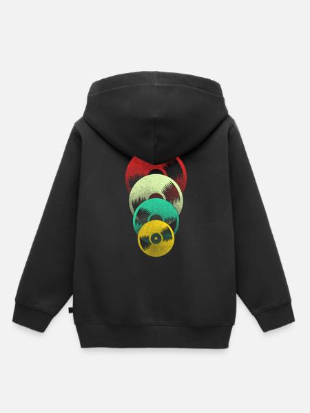 Retro Schallplatte - Kinder Premium Organic Hoodie - Schwarz