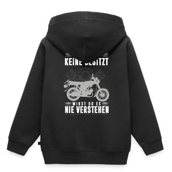 Simson DDR Moped S51 wenn du keine Besitzt, - Kinder Premium Organic Hoodie - Schwarz - Hinten - AI Model Kid Male (0cm)