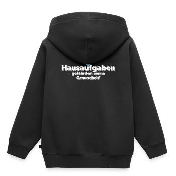 hausaufgaben gefährden meine Gesundheit - Kinder Premium Organic Hoodie - Schwarz - Hinten - AI Model Kid Male (0cm)