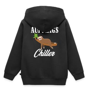 Paresse drôle, job shiller, traîner - Sweat Premium à capuche enfant bio - noir - Dos - AI Model Kid Male (0cm)