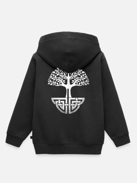 Celtic Tree of Life, Runes Irish Tree Gaelic - Kinder Premium hoodie biologisch - zwart