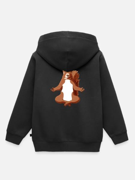 Yoga Eichhörnchen - Kinder Premium Organic Hoodie - Schwarz