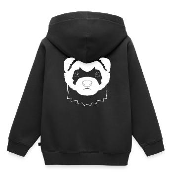 Furets - Sweat Premium à capuche enfant bio - noir - Dos - AI Model Kid Male (0cm)