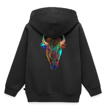 Splash Bison - Kinder Premium Organic Hoodie - Schwarz - Hinten - AI Model Kid Male (0cm)