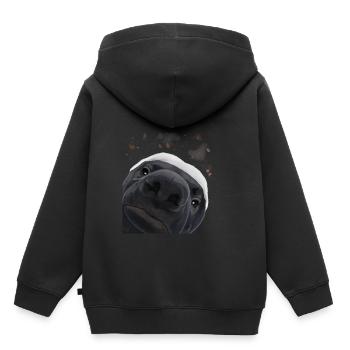 Neugieriger Honigdachs - Kinder Premium Organic Hoodie - Schwarz - Hinten - AI Model Kid Male (0cm)