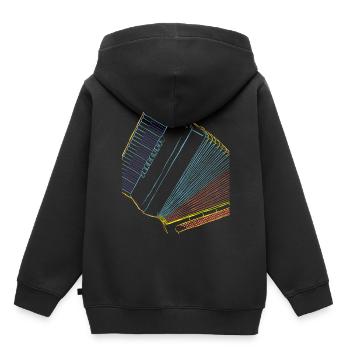 Accordéon musicien cadeau pour musiciens - Sweat Premium à capuche enfant bio - noir - Dos - AI Model Kid Male (0cm)