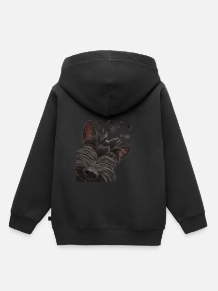 Neugieriger Scottish Terrier Hund - Kinder Premium Organic Hoodie - Schwarz