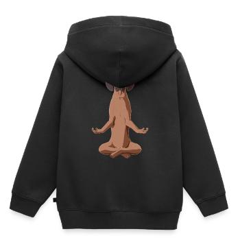 Bayerischer Gebirgsschweißhund Meditation - Kinder Premium Organic Hoodie - Schwarz - Hinten - AI Model Kid Male (0cm)