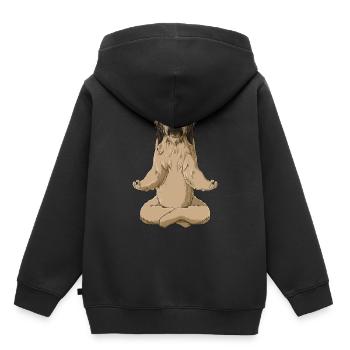 Meditate Briard Dog - Kids Premium Organic Hoodie - black - Back - AI Model Kid Male (0cm)