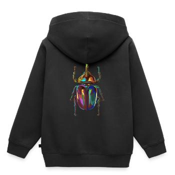 Farbiger Nashornkäfer - Kinder Premium Organic Hoodie - Schwarz - Hinten - AI Model Kid Male (0cm)