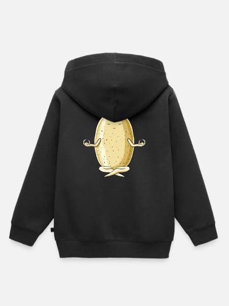 Meditierende Kartoffel - Kinder Premium Organic Hoodie - Schwarz