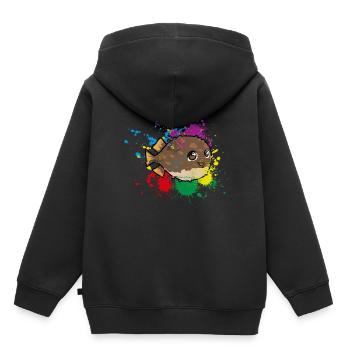 Colored Puffer fish - Kids Premium Organic Hoodie - black - Back - AI Model Kid Male (0cm)