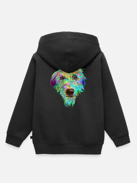 Scottish Deerhound Hund - Kinder Premium Organic Hoodie - Schwarz