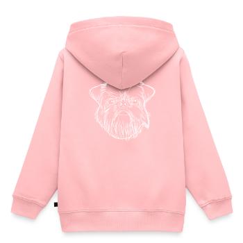 Brussels Griffon chien - Sweat Premium à capuche enfant bio - rose - Dos - AI Model Kid Female (0cm)