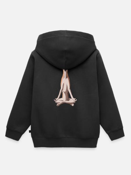 Meditierender Greyhound Hund - Kinder Premium Organic Hoodie - Schwarz