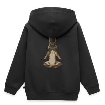 Meditierender Holländischer Schäferhund Hund - Kinder Premium Organic Hoodie - Schwarz - Hinten - AI Model Kid Male (0cm)