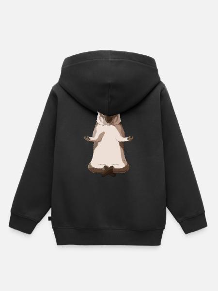 Meditierender Wombat - Kinder Premium Organic Hoodie - Schwarz