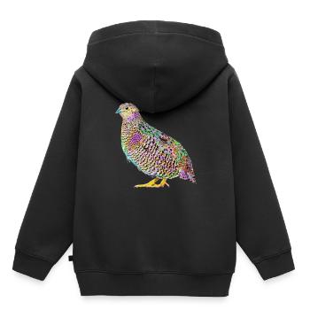 Splash Quails Bird - Kids Premium Organic Hoodie - black - Back - AI Model Kid Male (0cm)