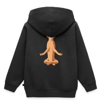 Méditant Styrie râle râle chien - Sweat Premium à capuche enfant bio - noir - Dos - AI Model Kid Male (0cm)