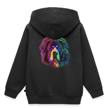 Splash Tibetan Mastiff Dog - Kids Premium Organic Hoodie - black - Back - AI Model Kid Male (0cm)