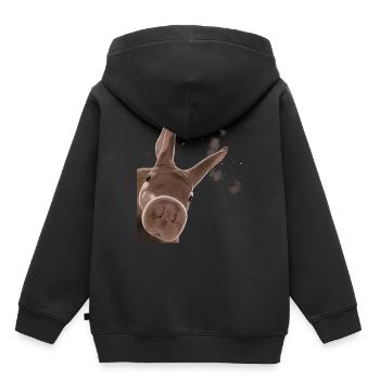 Porcelet terrestre curieux - Sweat Premium à capuche enfant bio - noir - Dos - AI Model Kid Male (0cm)