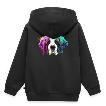 Splash Saint Bernard Dog - Kids Premium Organic Hoodie - black - Back - AI Model Kid Male (0cm)