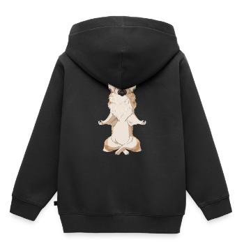 Meditate Tibetan Spaniel Dog - Kids Premium Organic Hoodie - black - Back - AI Model Kid Male (0cm)