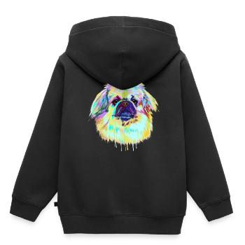 Splash Tibetan Spaniel Dog - Kids Premium Organic Hoodie - black - Back - AI Model Kid Male (0cm)