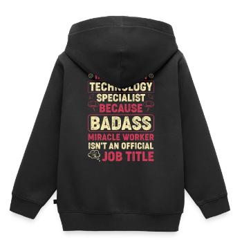 Information Technologie Informatique Spécialiste - Sweat Premium à capuche enfant bio - noir - Dos - AI Model Kid Male (0cm)