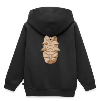 Barbe méditante - Sweat Premium à capuche enfant bio - noir - Dos - AI Model Kid Male (0cm)