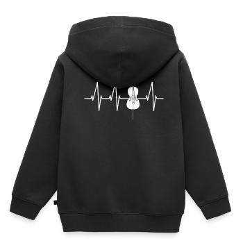 Violoncelle Violoncelle Violoncelle Heartbeat - Sweat Premium à capuche enfant bio - noir - Dos - AI Model Kid Male (0cm)